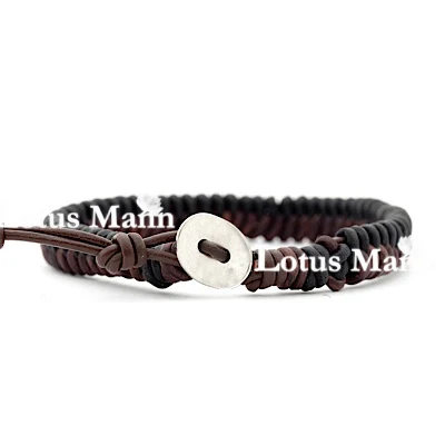 

Lotus mann Braided Black and Brown Single Wrap Bracelet