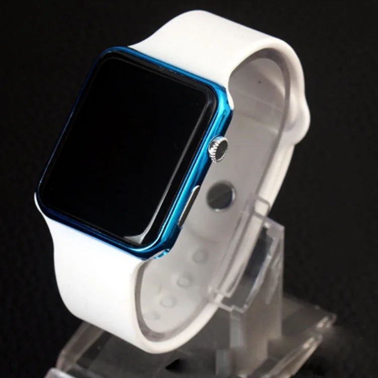 White Blue Бренд силиконовый спортивный светодиодный цифровые кварцевые часы для мужчин и женщин модные наручные часы Relogio Masculino Feminino - Цвет: White Blue