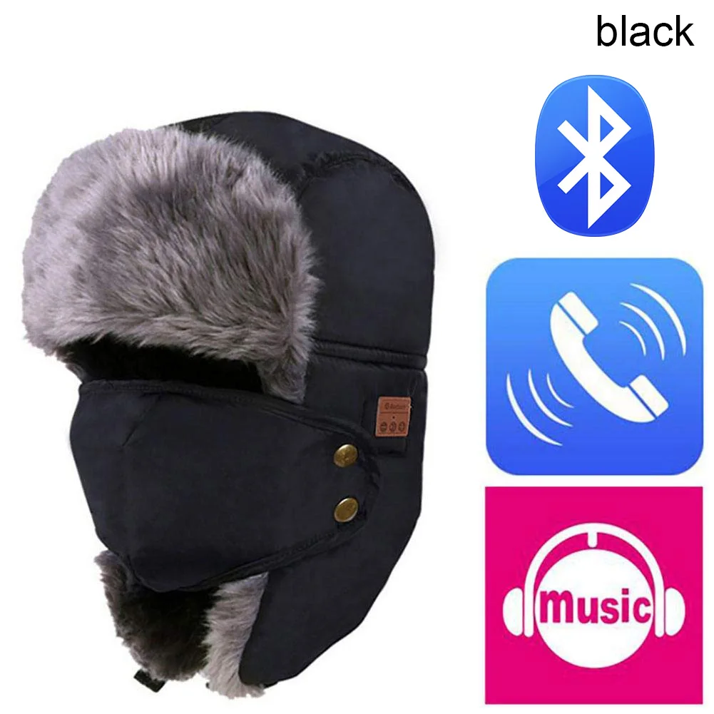 Лидер продаж мягкая зимняя теплая шапка бомбер унисекс Беспроводная Bluetooth умная