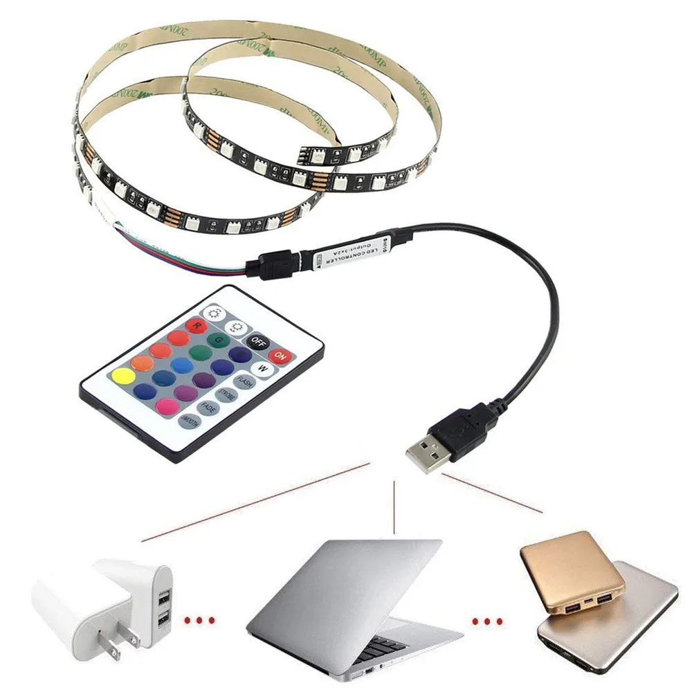 Светодиодная лента 5 в 5050 60SMD/M RGB светодиодный светильник полоса для телевизора
