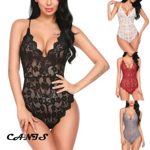 Летний Новый сексуальный женский кружевной Цветочный Боди без рукавов с v