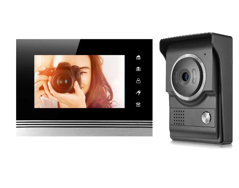 

Домофон с дверным звонком 7 дюймов tft LCD видеодомофон с металлической сенсорной кнопкой внутренний монитор с функцией записи 700TVL ИК-камера