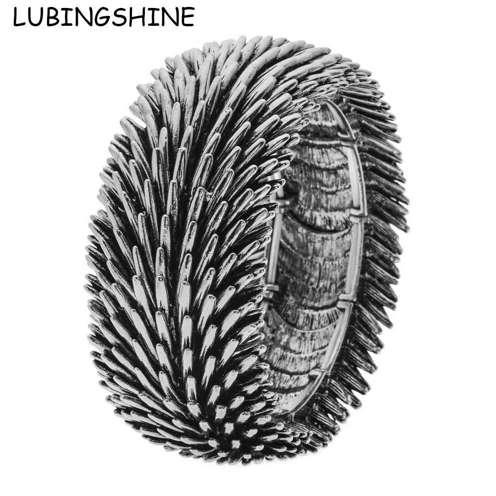 LUBINGSHINE, женские преувеличенные ювелирные изделия, для женщин, античное золото/серебро, большой Браслет-манжета, Ретро стиль, рыбья чешуя, браслеты, браслеты