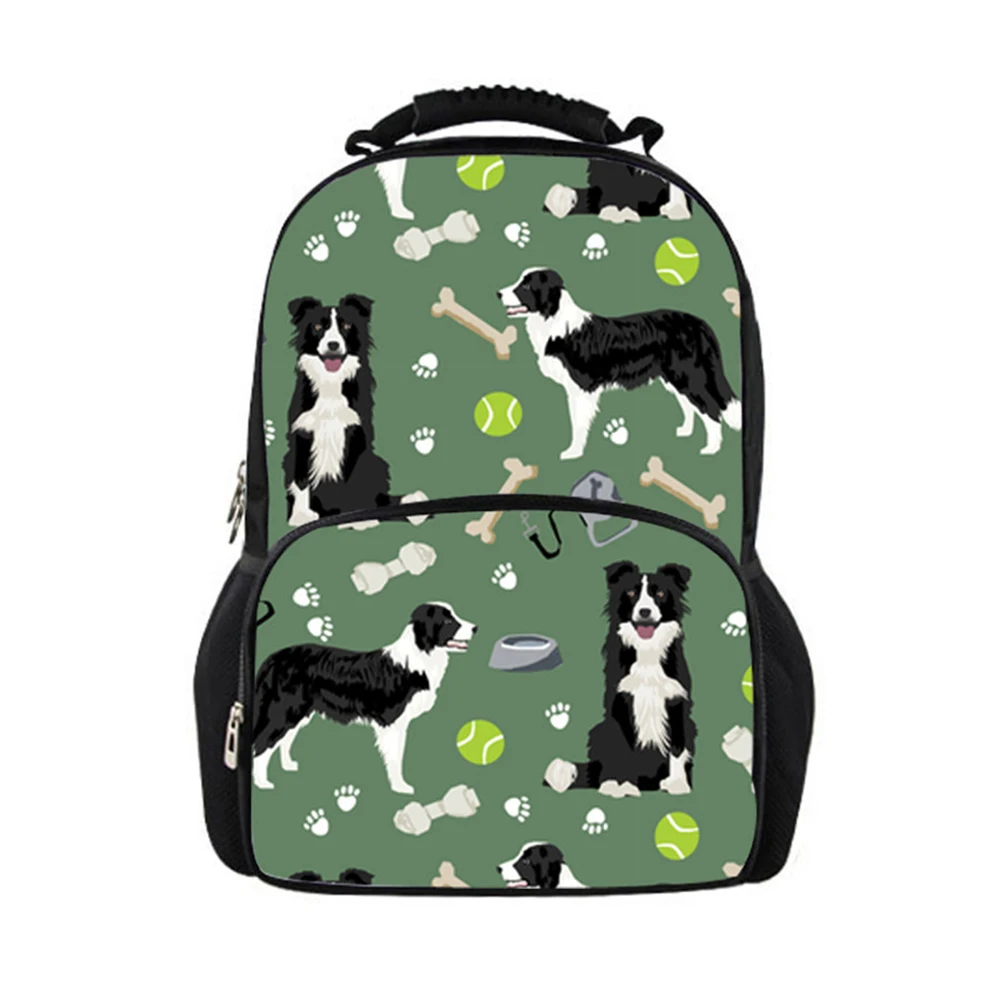 

Школьный рюкзак для мальчиков-подростков, индивидуальный ранец с изображением собаки борца колли, сумка для учеников и учебников