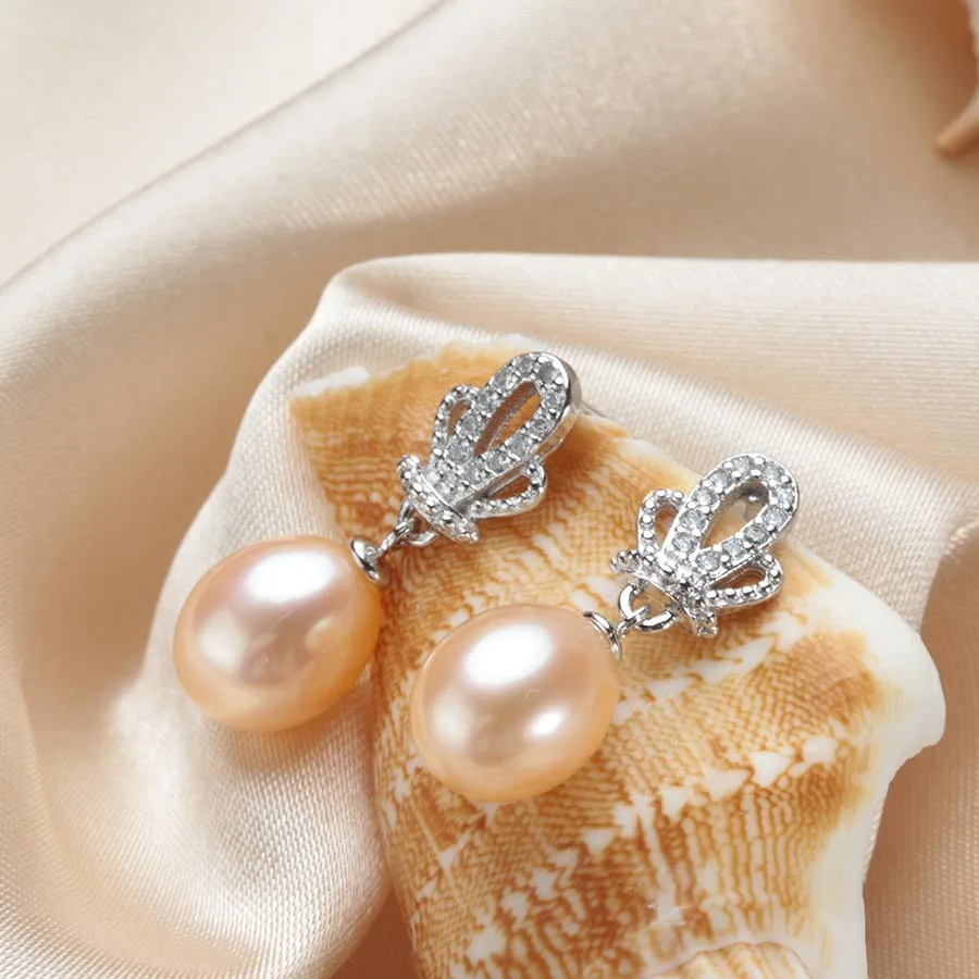 Hot Selling Natural Freshwater Pearl Drop Earrings For Women Fashion 925 Sterling Silver Wedding Jewelry Anti Allergic | Украшения и