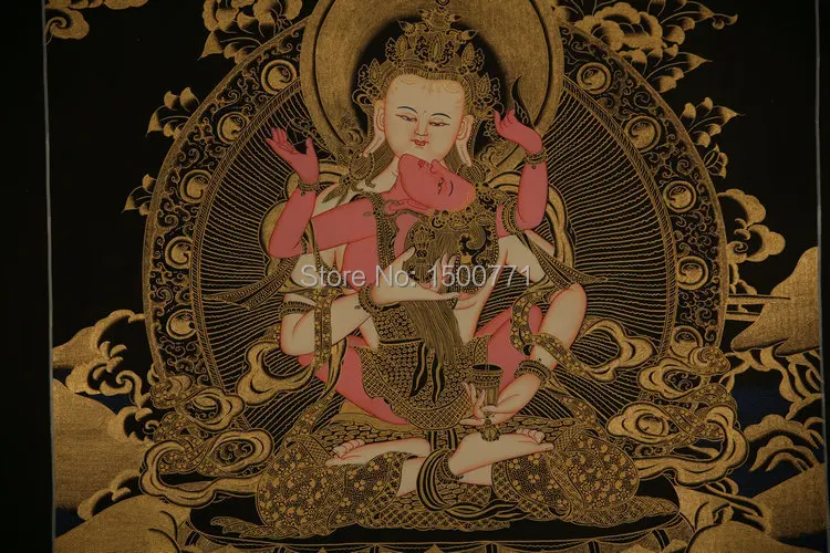 Пятно тибетская лама ручная роспись танка Мандала черная обучение гостиная