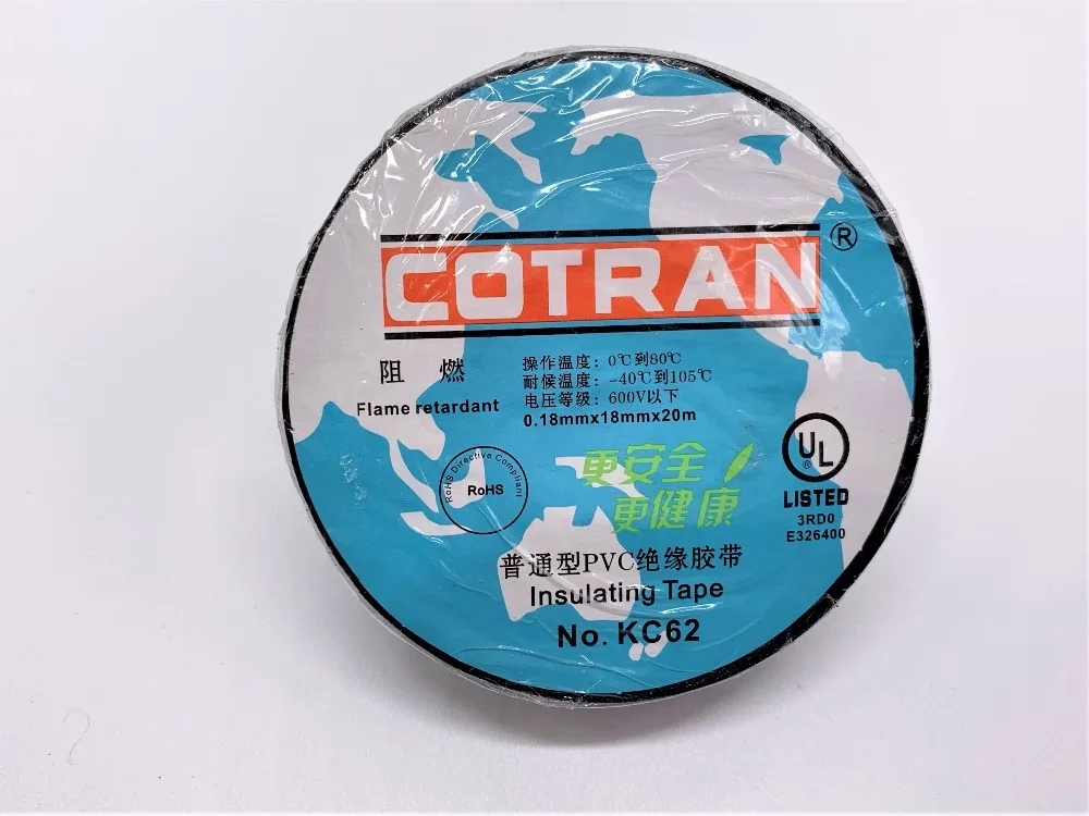 Cotran отличная изоляционная лента из ПВХ 18 мм бессвинцовая электрическая