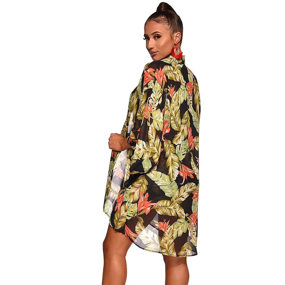 Женский комплект из 3 предметов с цветочным принтом укороченный топ открытыми