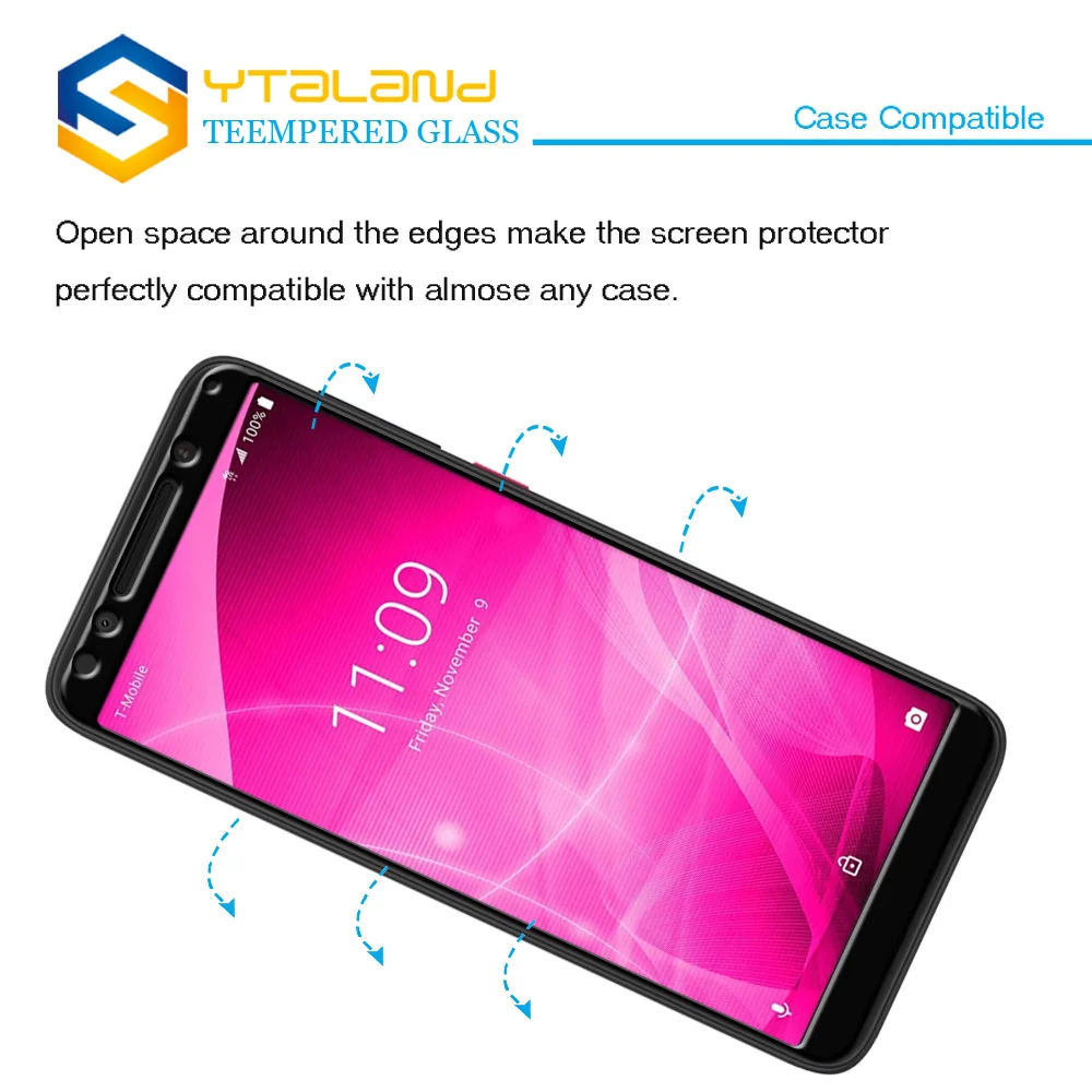 Полноразмерный экран Ytaland для Alcatel T Mobile REVVL 2 / Plus 2018 закаленное стекло Защитная