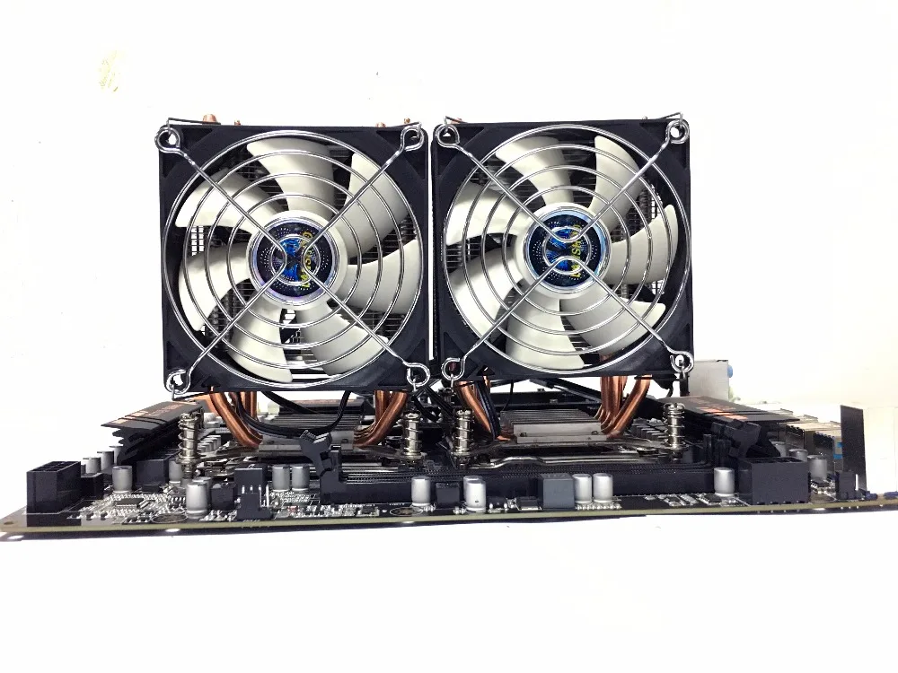 LANSHUO HOT-CPU тихий вентилятор кулер для Intel X79 LGA2011 процессор 4 тепловые трубки охлаждения процессора радиатор 2 вентилятора