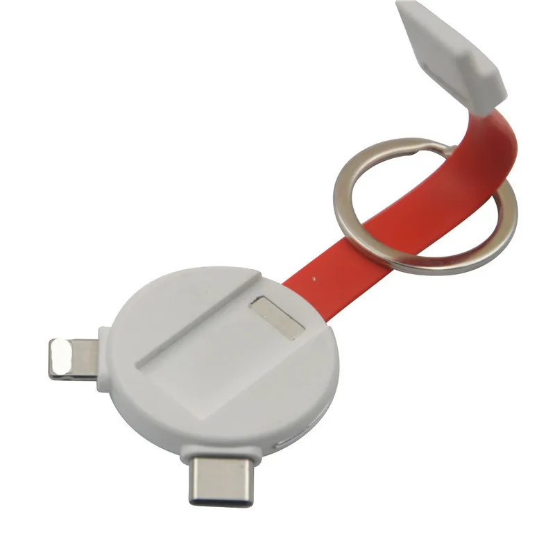 3 в 1 маленький медведь брелок usb кабель Micro USB type C для iPhone Xs X iPod зарядное устройство