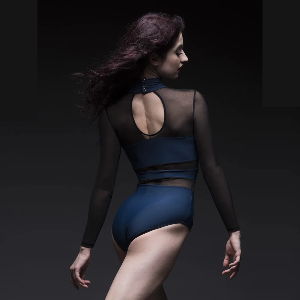 Женское балетное сексуальное трико с длинным рукавом SPEERISE прозрачное комбинезон