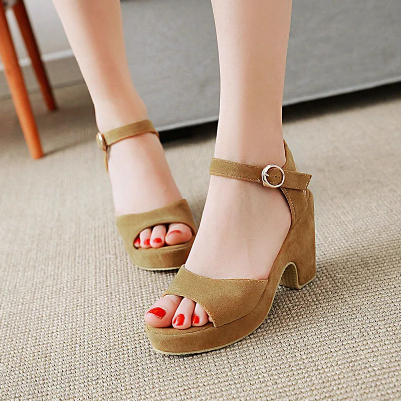 JK/Большие размеры 43 женские босоножки женская обувь на высоком толстом каблуке