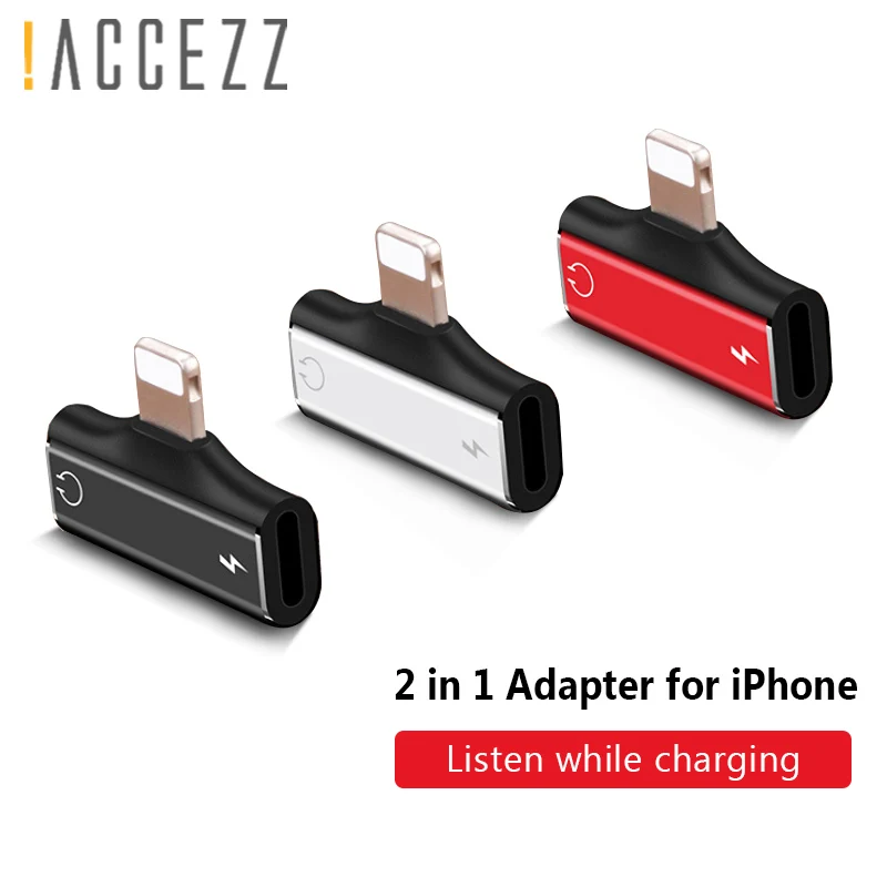 ! Двойной адаптер Lighting ACCEZZ для iphone X 8 7 Plus XS MAX XR зарядное устройство AUX сплиттер USB