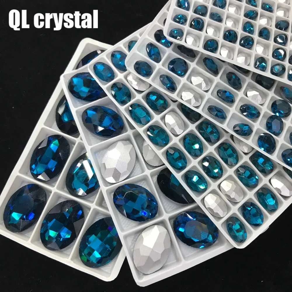 QL Кристальные Стразы всех размеров Овальные кристаллические стразы с точечной