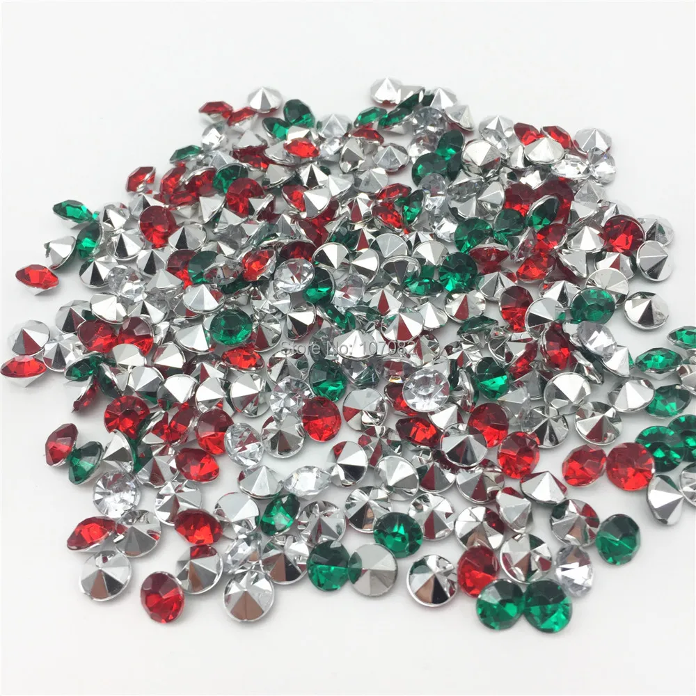 

100pcs/lot Wedding Christmas Acrylic Crystal Diamond Table Confetti DIY Crafts Embellishments 7mm or 8mm