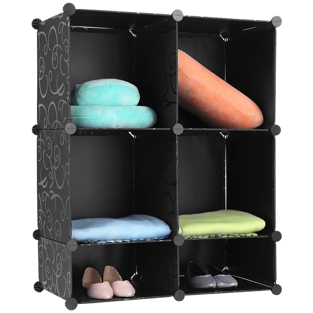 Finether 6 кубов кудрявые узорные черные блокирующие модульный органайзер для