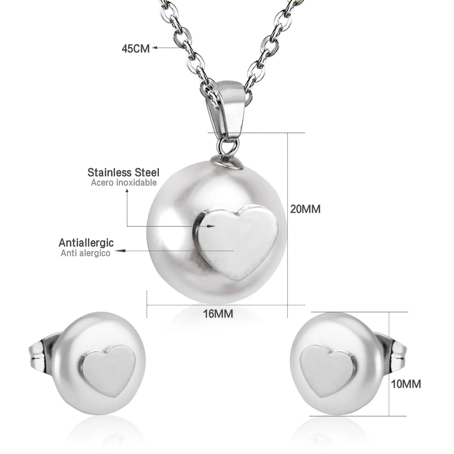 Женское Ожерелье из нержавеющей стали LUXUSTEEL ожерелье с имитацией жемчуга в виде