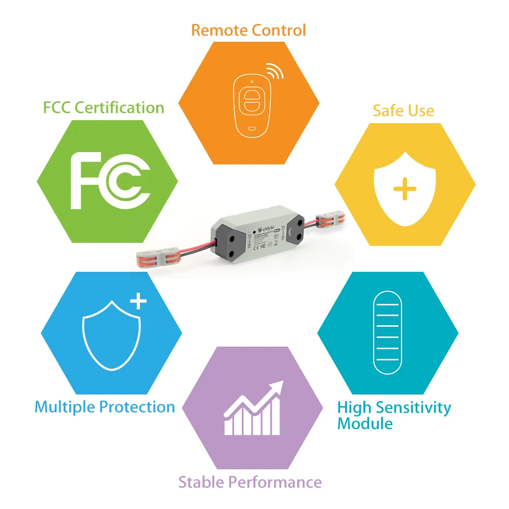 EMylo rf переключатель двигателя управления Лер DC 12V 433mhz 200W беспроводной пульт дистанционного управления релейный модуль для прокатки двери/водяного насоса 2 шт