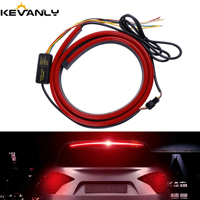 1 комплект 12V автомобиль дополнительный тормозной светильник гибкий красный 103 см Автомобильный светодиодный стоп светильник с вождения указатель поворота Предупреждение стоп-сигнала