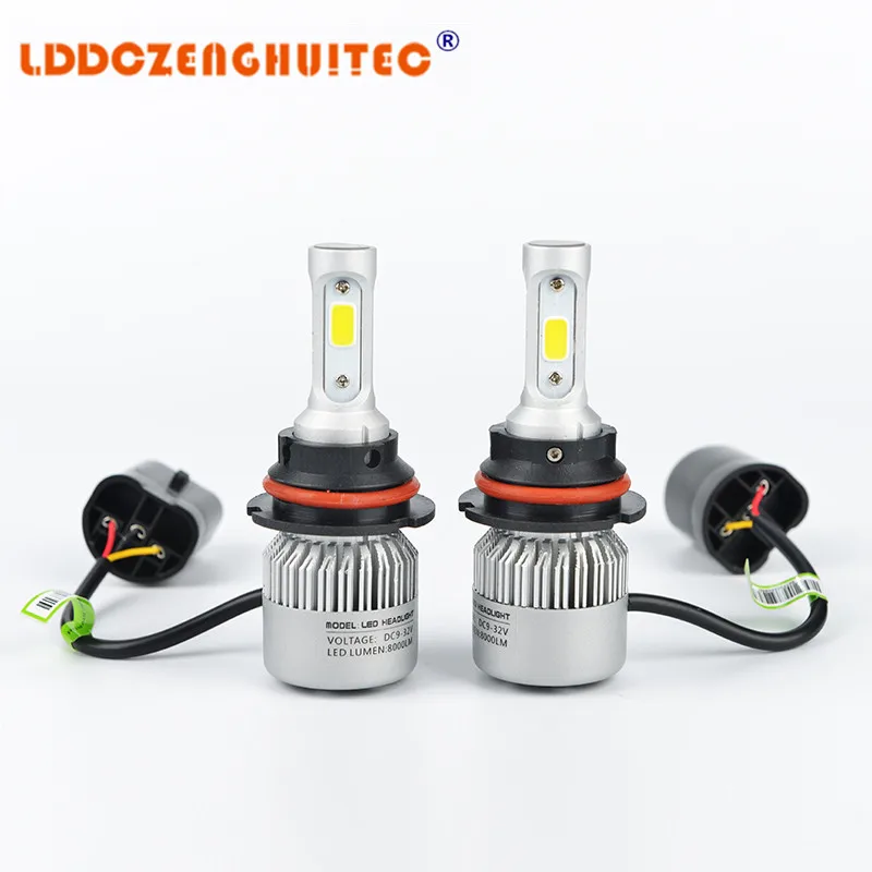 Lddczenghuitec S2 H7 H4 светодиодный лампы фар автомобиля H11 H1 H13 H3 H27 9005/HB3 9006/HB4 9007 hi Lo Луч 72 Вт