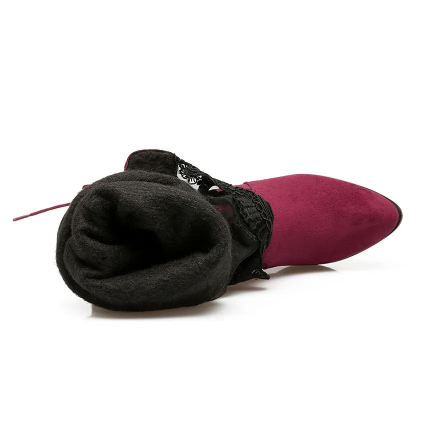 Сезон весна осень Женские ботфорты выше колена на высоком квадратном каблуке