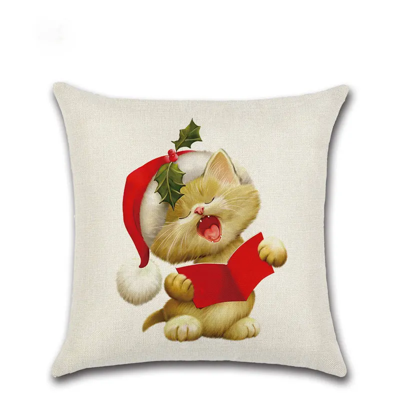 Coussin De Salon Рождественские декоративные наволочки для подушек подушка из хлопка и льна наволочка Cojines Navidad 40574 - Цвет: 014