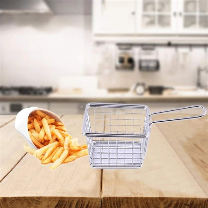 2018New Кухня гальваническим покрытием из нержавеющей стали мини сетка для фритюра