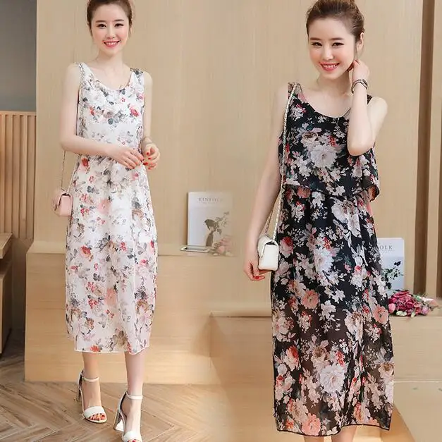 Floral Printed Chiffon Maternity Nursing Sundress Summer Boho Beach Long Breastfeeding Dress Clothes for Pregnant Women DW843 | Мать и