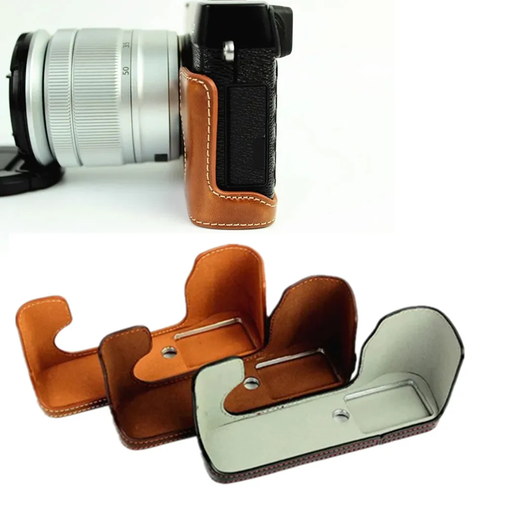 Чехол накладка из искусственной кожи для камеры Fujifilm Fuji X E2 E1 XE2/XE1|camera leather covers|half