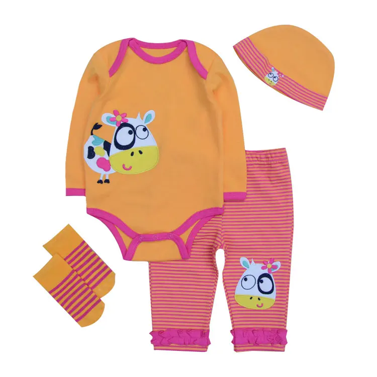 Kiddiezoom/одежда для малышей комбинезон с длинными рукавами + брюки шапка носки