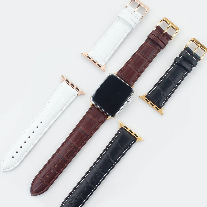 ALK Band for Apple Watch Series 4strap 38 40 42 44mm Watchbands Belt Watch Accessory Bracelet for Iwatch  Genuine Leather Buckle