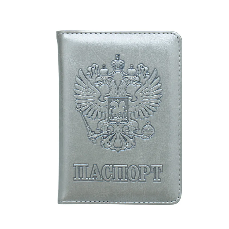 Grey Men Women Rfid Passport Cover Travel Passport Case Russia Travel Document Cover SIM Passport Card Holders - Цвет: Grey