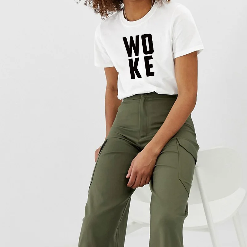 Женская футболка с буквенным принтом Повседневная Свободная из хлопка и