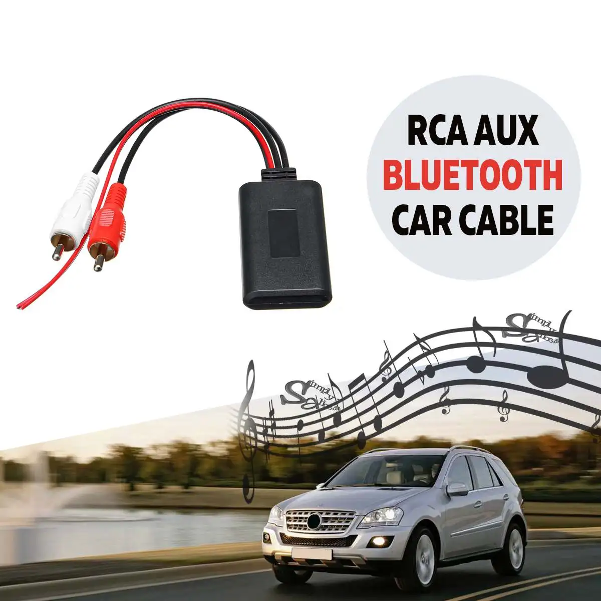 

Universal Car bluetooth Wireless Connection Adapter for Stereo with 2 RCA AUX IN Music Audio Input Wireless Cable for Truck Auto