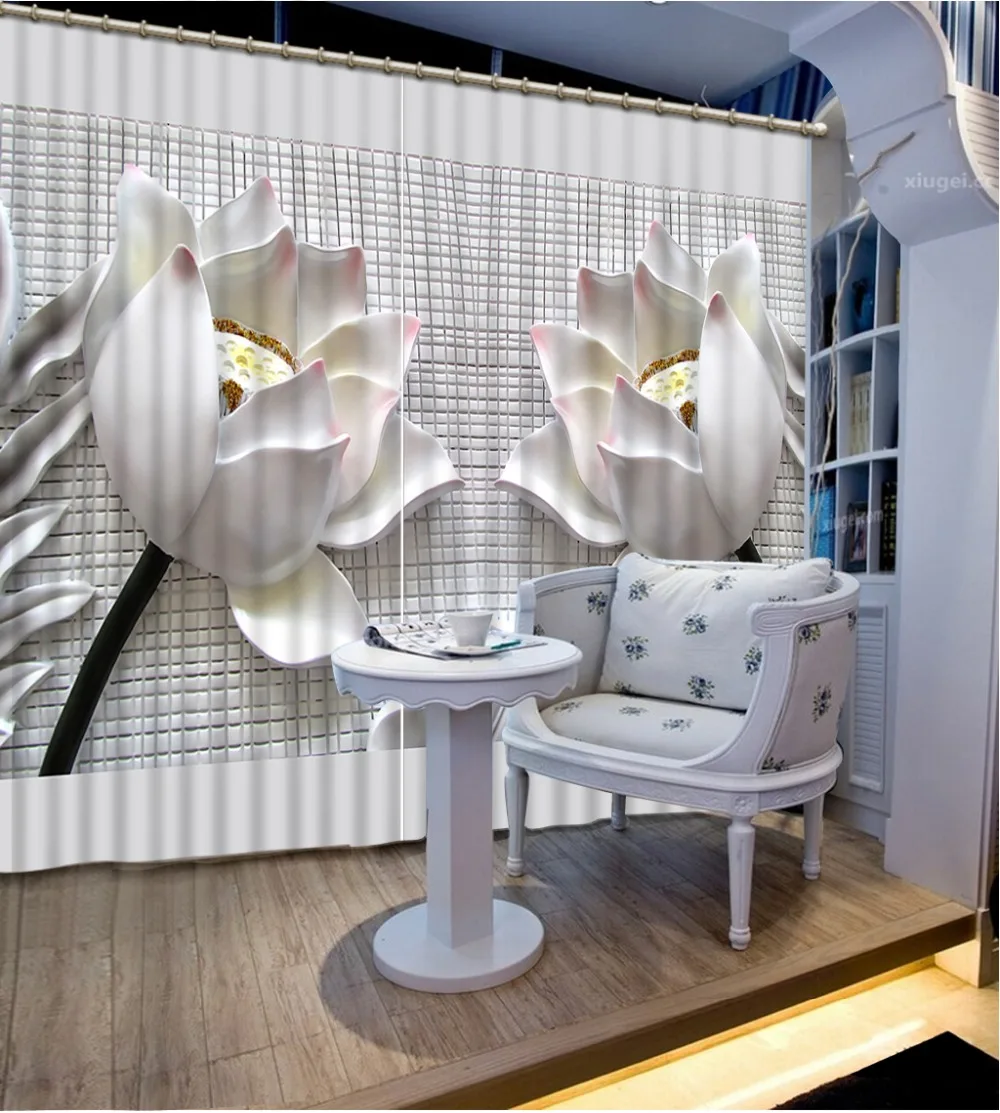 

3d занавески, шторы с цветами, роскошные затемняющие 3D занавески для гостиной, постельного белья, комнаты, офиса, рельефные занавески на заказ
