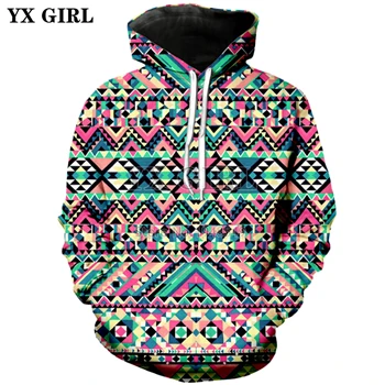 YX GIRL брендовая одежда Ретро стиль толстовки с изображением тотема племени ацтеков 3d печать Толстовка Новая мода Мужская wo мужская толстовка с капюшоном - Цвет: color as the picture