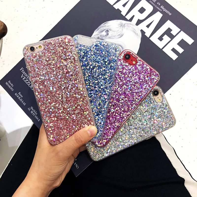 Luxury Candy Color Glitter Powder Cases For coque iphone X XS Max XR 7 8 6 6S Plus Soft TPU Silicon Shinning Phone Case Capa New | Мобильные