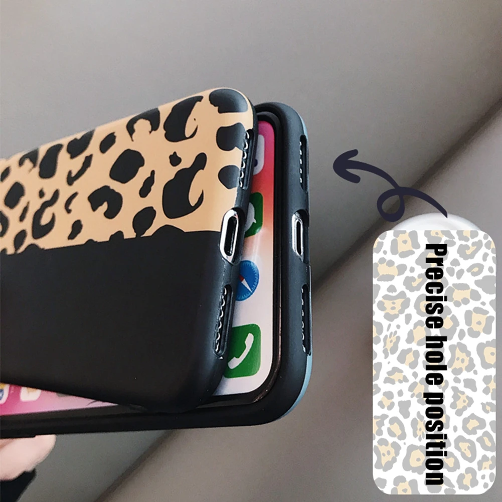 OLLIVAN XS Max Case 3D Cartoon Leopard Print Cat Ear TPU For iPhone X Xs Xr 6 6S 7 8 Plus Cover Silicone Coque Shell |