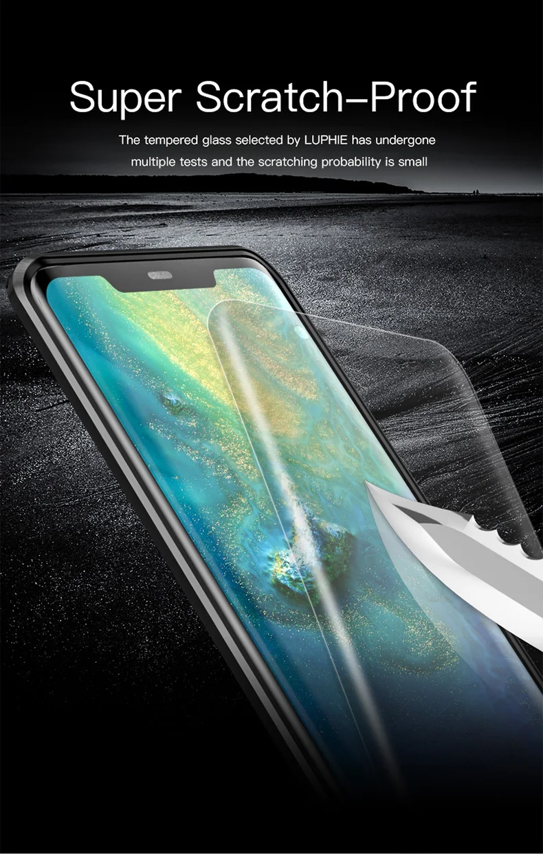 Полный Магнитный чехол LUPHIE 360 для huawei mate 20 Pro P30 Pro, Передние Задние стеклянные Чехлы для huawei mate 20 P30, Магнитный чехол