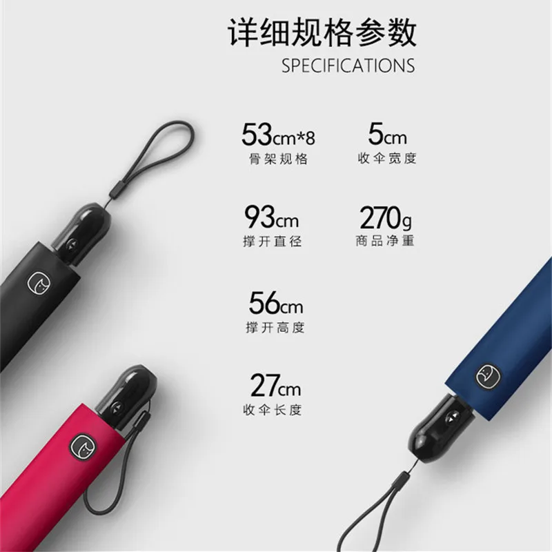 Ультралегкий автоматический зонт OLYCAT для дождливой погоды простой цветной