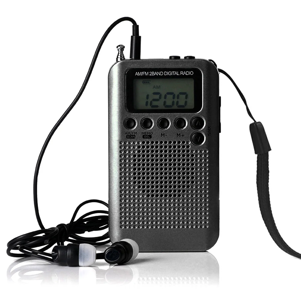 Цифровое портативное радио FM AM с зарядка через usb карманный мини радиоприемник ЖК-дисплей Дисплей с наушником для Mp3 воспроизведения музыки