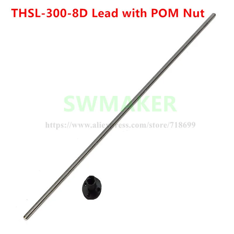 

2pcs TR8 Lead Screw Dia 8MM Thread 8mm Length 300mm with POM nut :TR8X2/TR8X4/TR8X8 for 3D printer