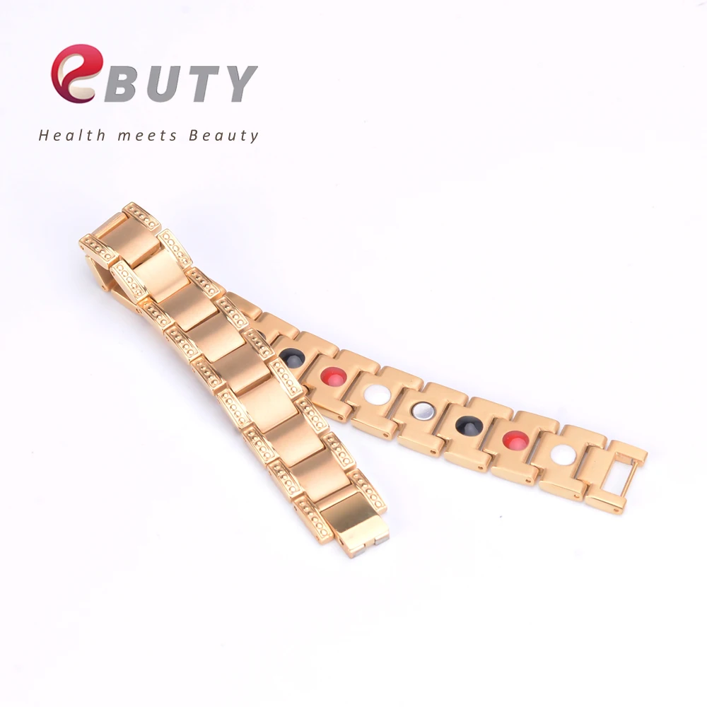 EBUTY мужской золотой браслет титановый Магнит Энергия здоровье модные ювелирные