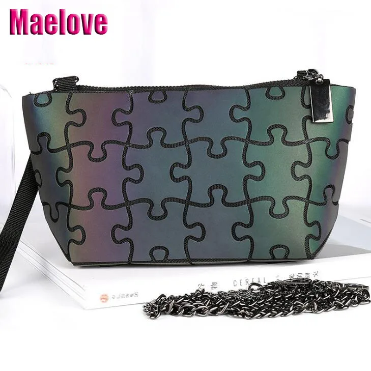 

Сумка-пазл Maelove Женская, светящаяся Сумочка с геометрическим узором, мини-кошелек, кожаная сумка на плечо с цепочкой, бесплатная доставка