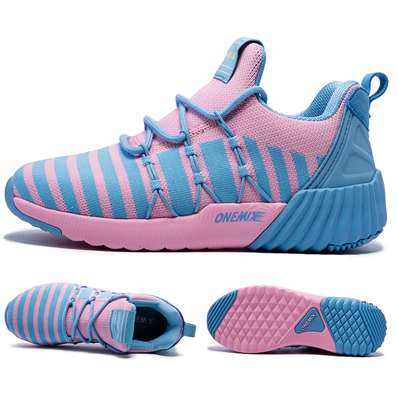 ONEMIX Women Running Shoes Sneakers Comfortable Knitting Sports Shoes White Increasing Height Platform Casual Shoes for Women