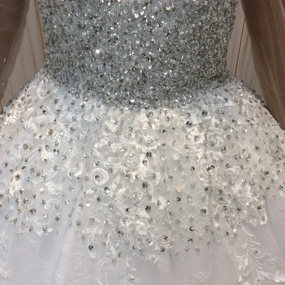 SuperKimJo Vestido De Noiva 2018 настоящие фото свадебные платья со стразами роскошный длинный