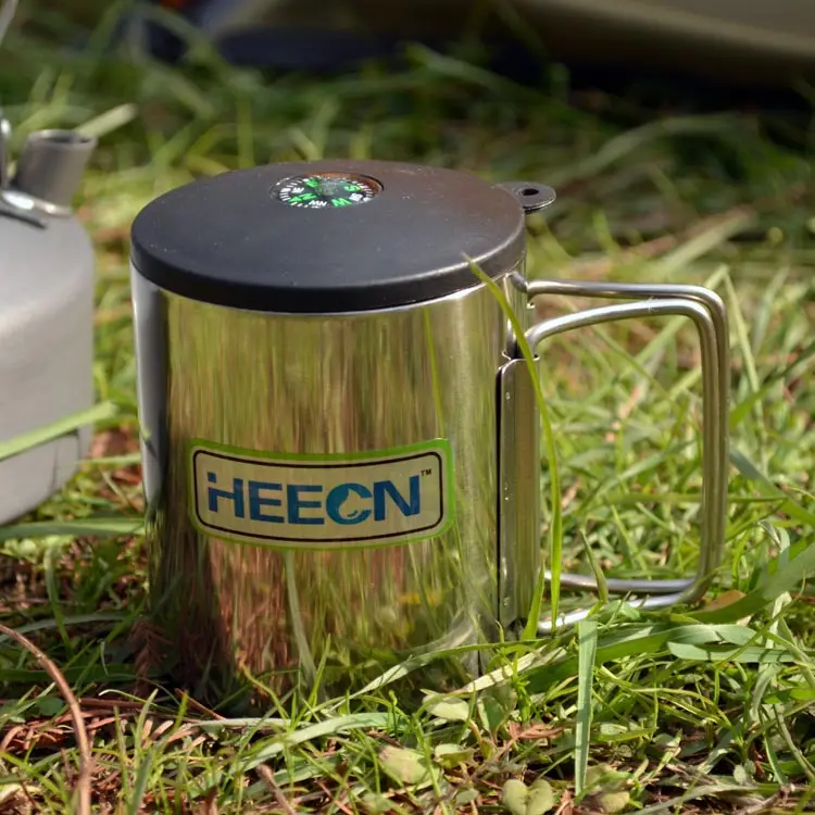 Бесплатная доставка Уличная чашка Heecn из нержавеющей стали походная Складная