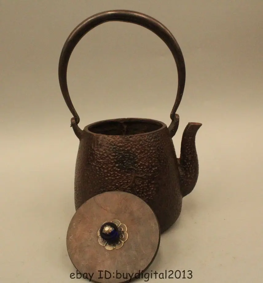 DS 10 &quotArchaic японский Железный красивый кран чайник из дерева винный Флагон | Дом и