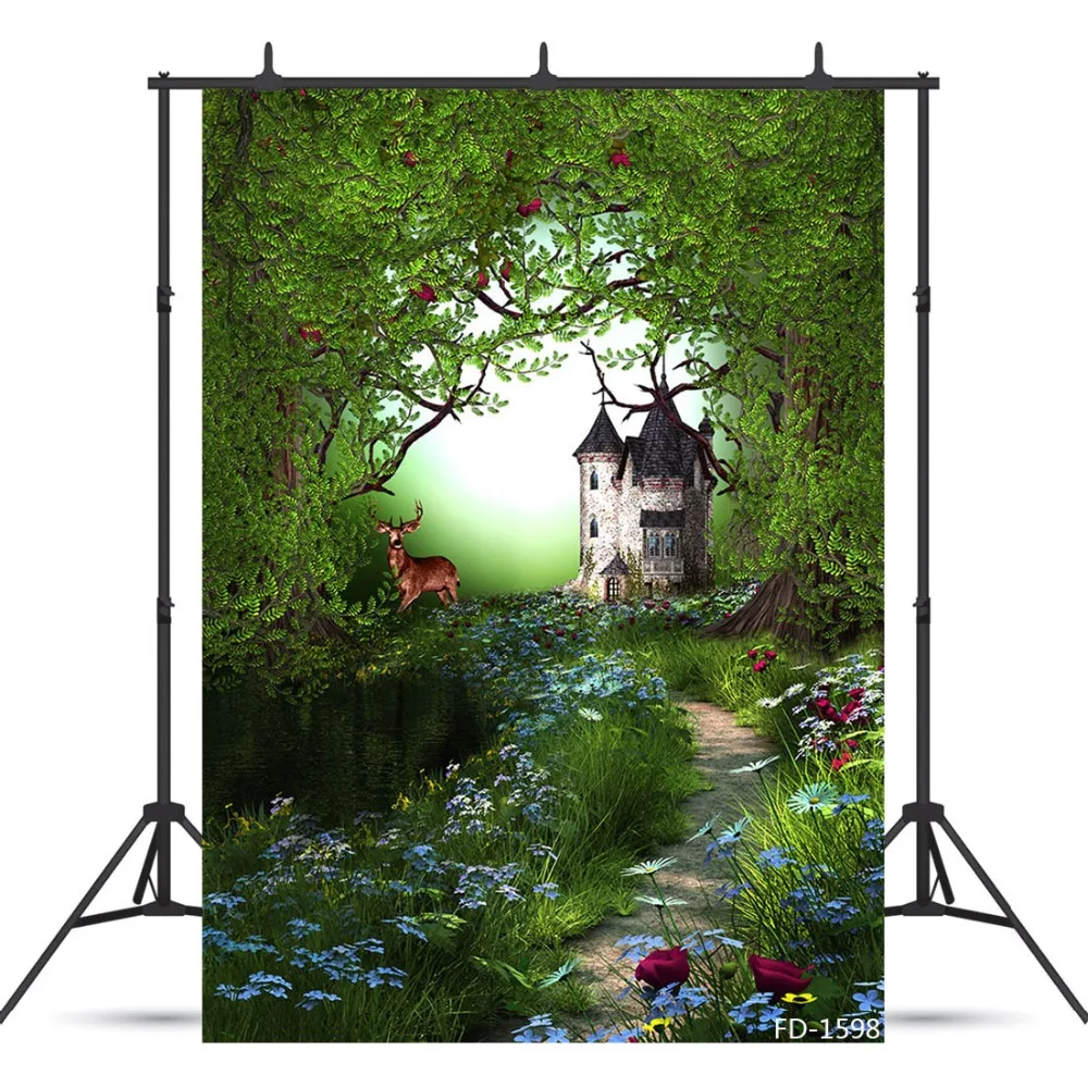 Лесной замок выходной фон для фотосъемки с изображением Photo Booth детей Baby Shower